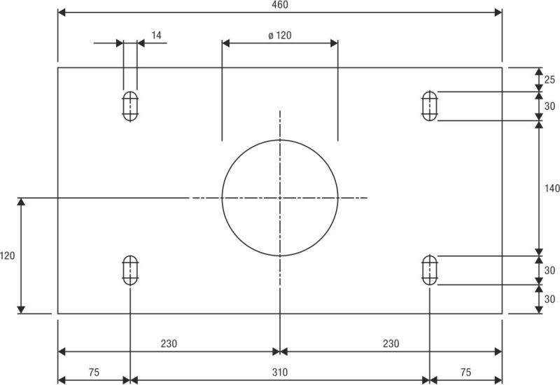 Funderingsplaat VE.P650 voor slagboom EVA.7 en VE.650
